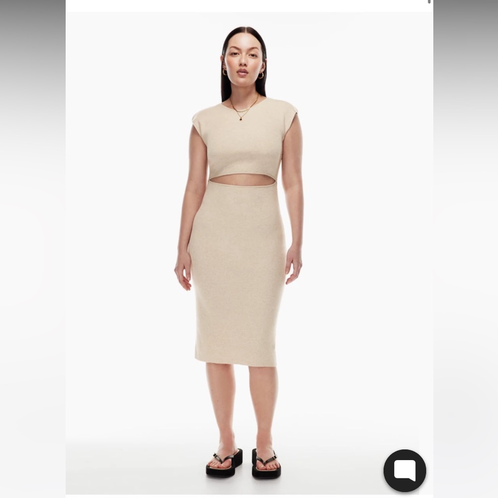 Aritzia Cut Out Knit Midi Dress NWOT